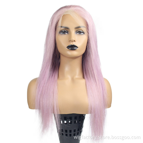 Cheap wholesale brazilian human hair long purple wig, 13x4 frontal purple wigs human hair, purple colors wigs for partyes